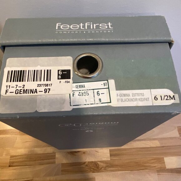 Vintage Feet First Gemina Black Leather Pointed-Toe Heels 6.5 genuine leather - Picture 9 of 16